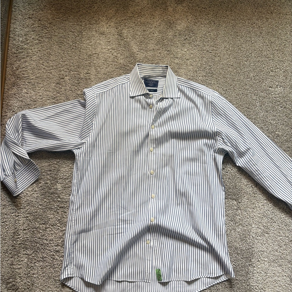 Charles Tyrwhitt Blue and White Striped Casual Shirt